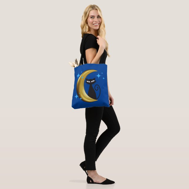 Bolsa Tote Gato Preto Atômico Retro Moderno de Meados do Sécu (No(a) Modelo)