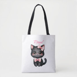 Bolsa Tote Gato preto bonito com Arco para decoração de Hallo