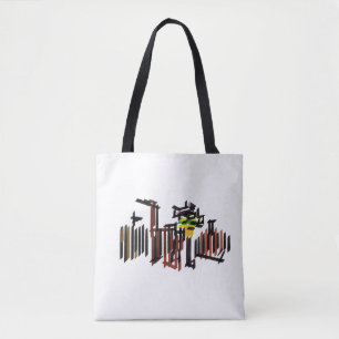 Bolsa Tote Gato Preto caminhando no outono fresco