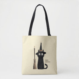 Bolsa Tote Gato Preto Caprichoso Feliz Halloween