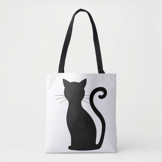 Bolsa Tote Gato Preto-Cinto Frio Difundido Preto e Branco (Frente)