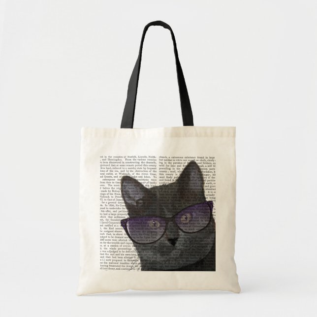 Bolsa Tote Gato Preto com Óculos Solares 2 (Frente)