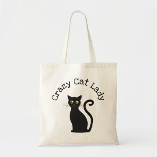 Bolsa Tote Gato preto da senhora louca do gato