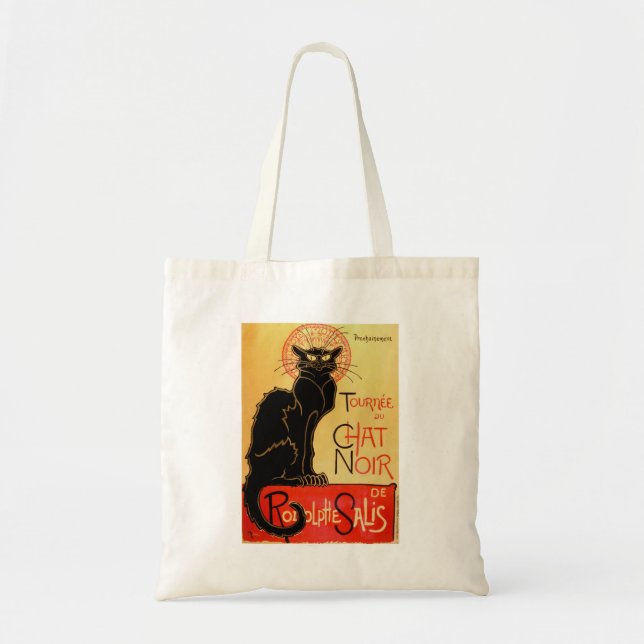 Bolsa Tote Gato preto de Arte Nouveau Le Conversa Noir do (Frente)