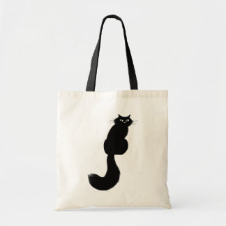 Bolsa Tote Gato Preto de Cabelo Longo | Olho lateral do Gatin