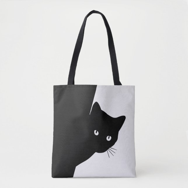 Bolsa Tote Gato Preto de Vento (Frente)