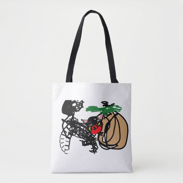 Bolsa Tote Gato Preto e Abóbora amor  (Frente)