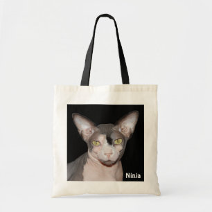 Bolsa Tote Gato preto e branco do saco Sphynx
