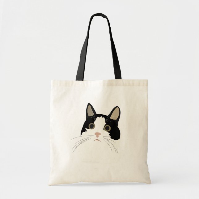 Bolsa Tote Gato Preto e Branco Kitty Fofinho (Frente)