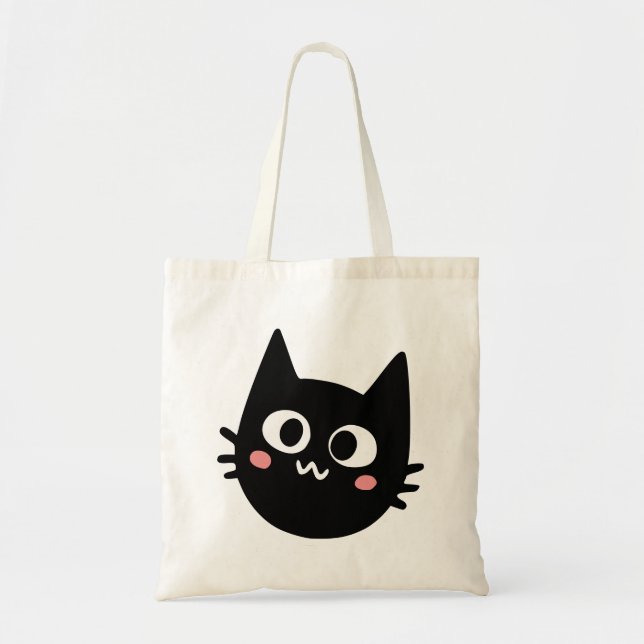 Bolsa Tote Gato Preto Engraçado (Frente)