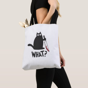 Bolsa Tote Gato Preto Engraçado Faca O Quê Meme Humor Negro F
