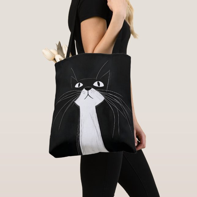 Bolsa Tote Gato preto fofo engraçado (Close Up)