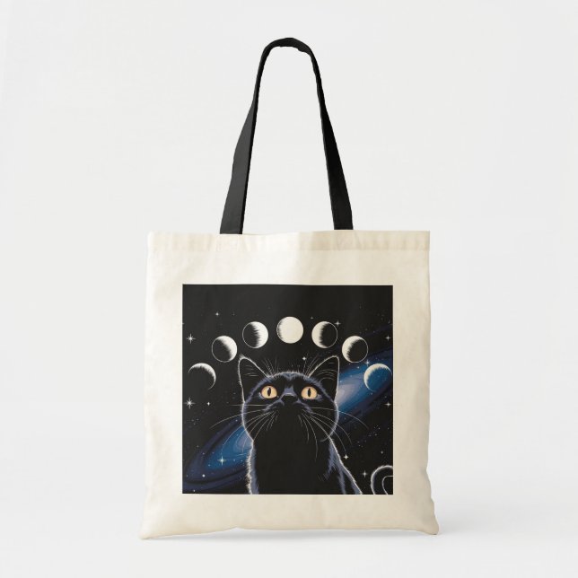 Bolsa Tote Gato Preto gótico, Presente Gótico, Gato Preto da  (Frente)