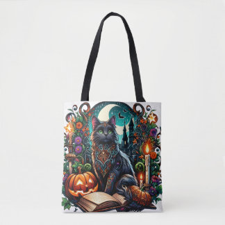 Bolsa Tote Gato Preto Mágico Bibliófilo