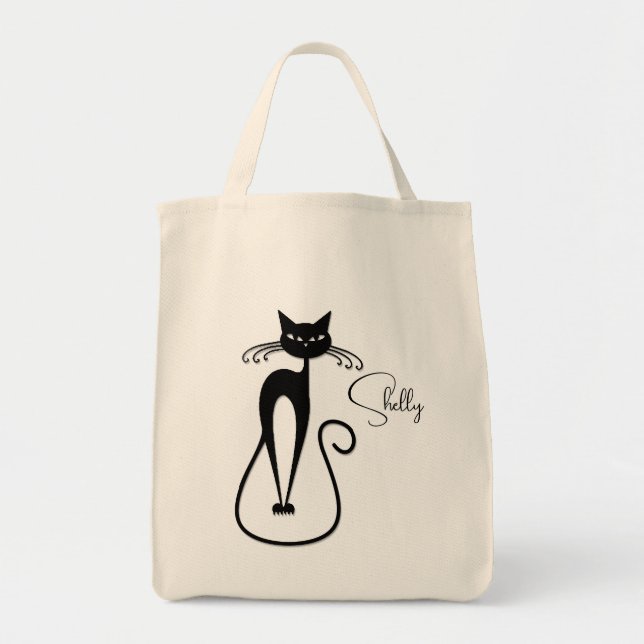 Bolsa Tote Gato Preto Magro Caprichoso Pessoal (Frente)