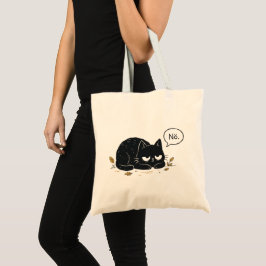 Bolsa Tote Gato Preto Mal-Humorado Sem Dormir
