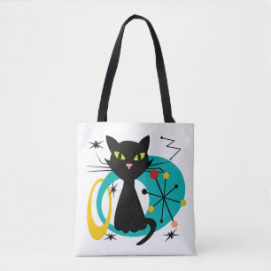 Bolsa Tote gato preto meio século