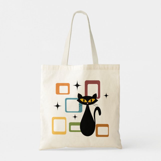 Bolsa Tote gato preto meio século (Verso)