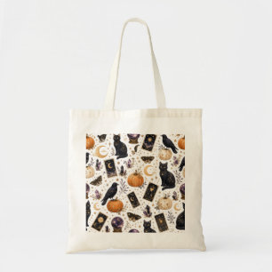 Bolsa Tote Gato Preto Místico Halloween Tarot Celestial