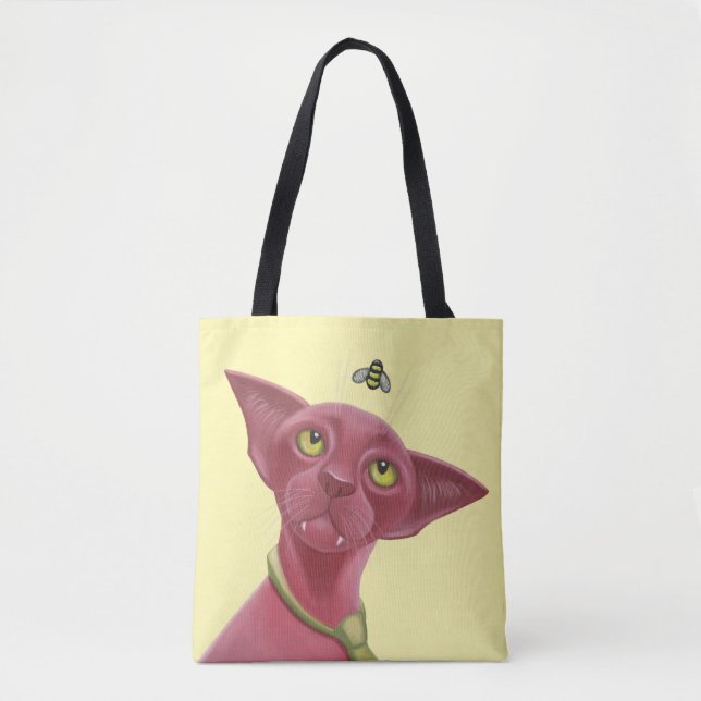 Bolsa Tote Gato Rosa (Frente)