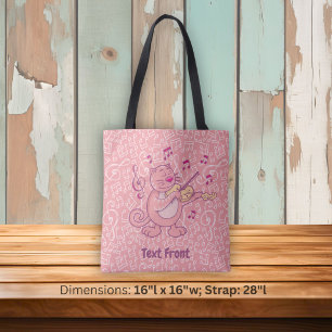 Bolsa Tote Gato Rosa com Violino