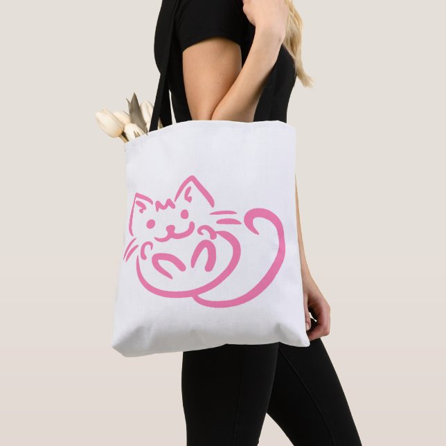 Bolsa Tote Gato Rosa Gelado (Close Up)