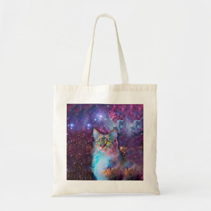 Bolsa Tote Gato roxo no espaço