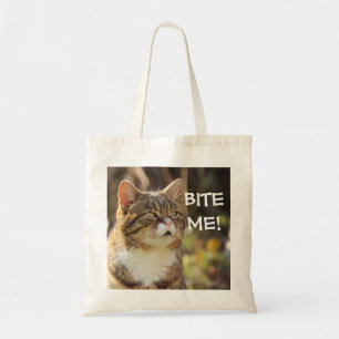 Bolsa Tote Gato Sassaz Engraçado com Atitude me morde