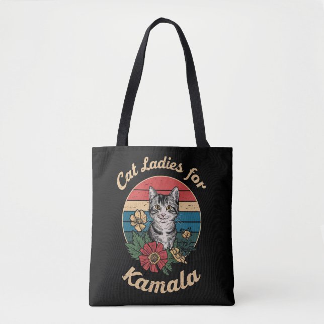 Bolsa Tote Gato-Senhoras Para Kamala (4) (Frente)