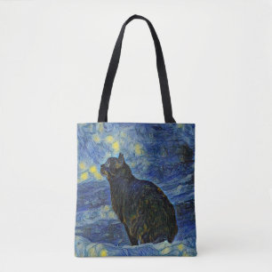Bolsa Tote Gato Shambhala de pintura digital em Vincent Van G
