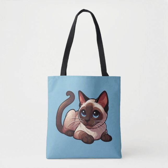Bolsa Tote gato siamês (Frente)