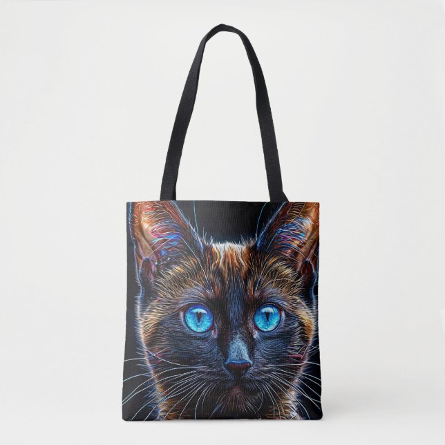 Bolsa Tote Gato siamês fofo (Frente)