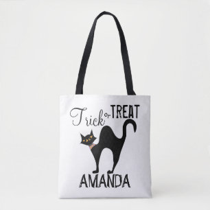 Bolsa Tote Gato Simples e Bonito do Halloween ou Tratar Gato 