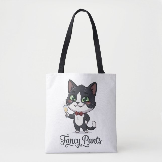 Bolsa Tote Gato Smoking Fancy Pants Aplaudindo (Frente)