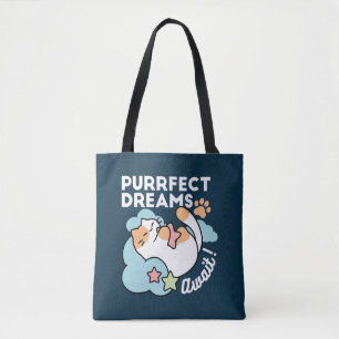 Bolsa Tote Gato Sonolento Abraçando Estrela – Sonhos Perfeito