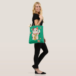 Bolsa Tote Gato Sortudo Maneki Neko Fofo