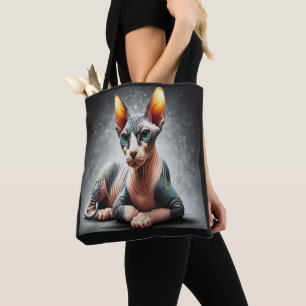 Bolsa Tote Gato Sphynx Realista, Gato Sphynx Sem Cabelo