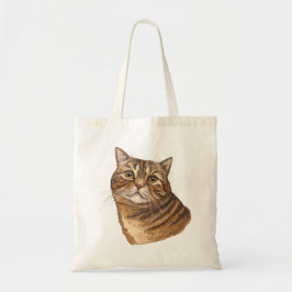 Bolsa Tote Gato Tabby engraçado desenhado à mão