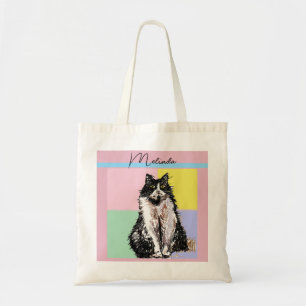 Bolsa Tote Gato Tabby Pastel Gatos Crianças Rosas claro Rapar
