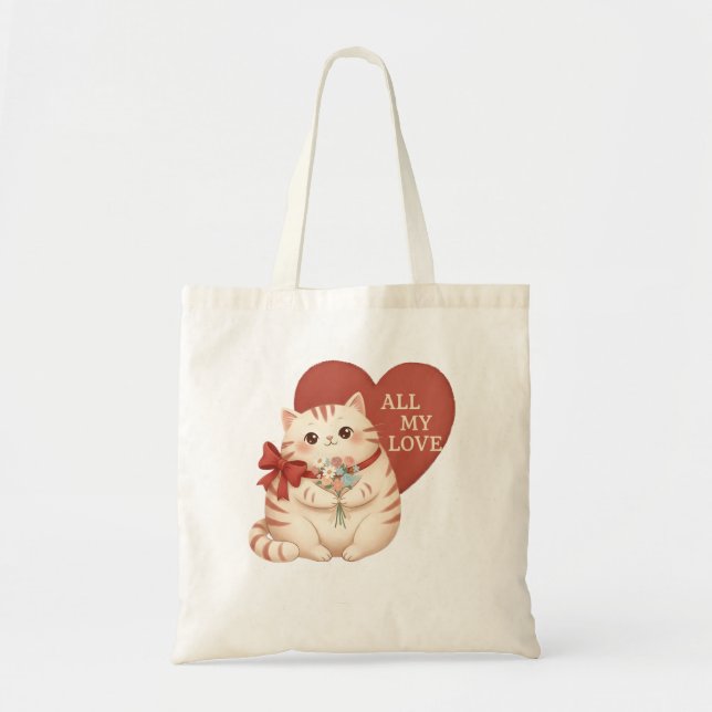 Bolsa Tote Gato Tabby Todo Meu Amor (Frente)