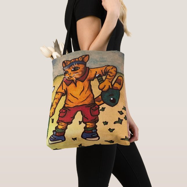 Bolsa Tote Gato Tênis de mesa de (Close Up)