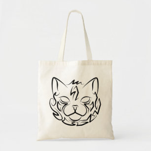 Bolsa Tote Gato Tribal Negro e Branco