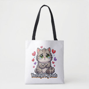 Bolsa Tote Gato Triste Você Esqueceu Meus Petiscos