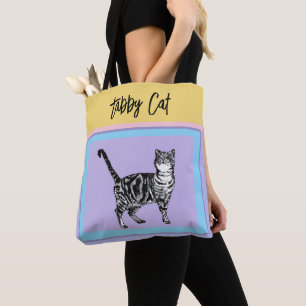 Bolsa Tote Gato Tuxedo Pastel Gatos Mulheres Cores Pastel
