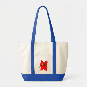 Bolsa Tote Gato Vermelho Brilhante - Maravilha de Olhos Amplo