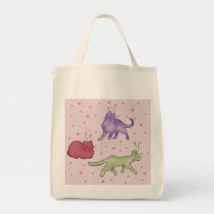 Bolsa Tote Gatos Alienígenas Espaço Caprichoso Gato Divertido