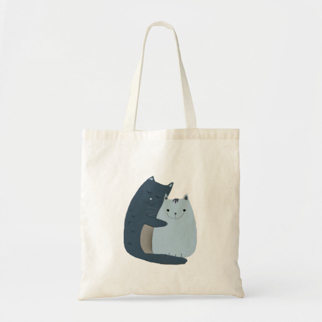 Bolsa Tote Gatos Bonitos Arte Entusiasmada (Frente)