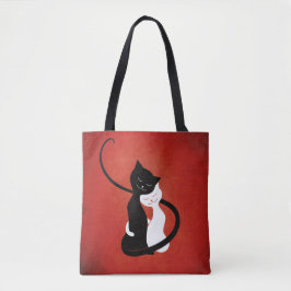Bolsa Tote Gatos Cachorros Apaixonados Por Lover Vermelho De