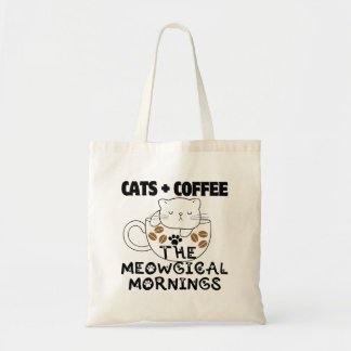 Bolsa Tote Gatos + Café = Manhãs mágicas.w