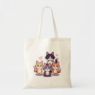 Bolsa Tote Gatos Coloridos Pixelados